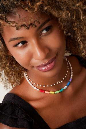 Necklace rainbow colors Multi Pearls h5 Picture2